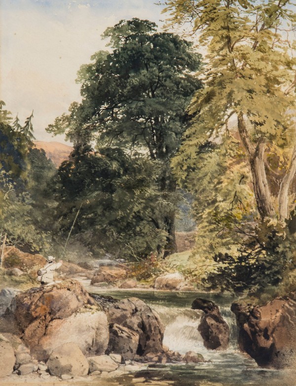 A gentleman fishing by James Duffield Harding